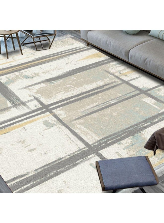 SMART HOME Large padded floor mat with a soft velvet surface and non-slip backing - Living room rug - Majlis rug - Lounge rug - Luxurious decorative rug - Elegant rug with modern patterns for living rooms and majlis - Size 350x250 cm - Suitable for everyday use and entertaining - Image 5